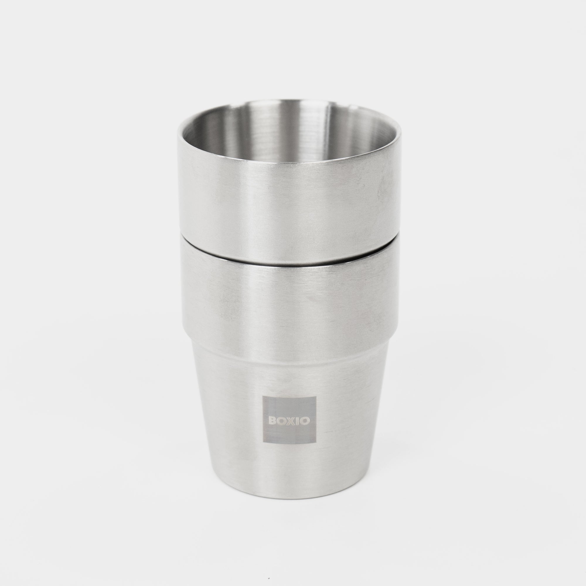 BOXIO CUP I Set of four stackable stainless steel cups