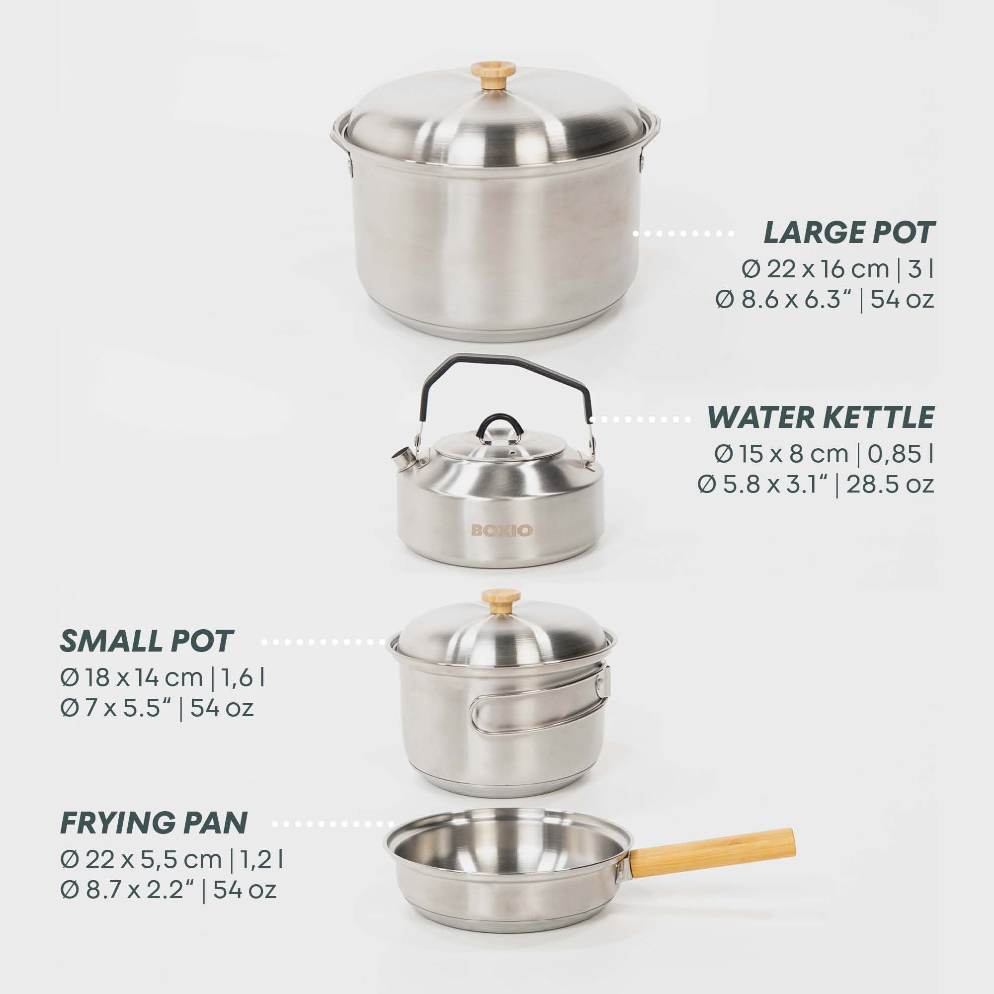 BOXIO COOK Max+ I Premium Camp Stove with Cookware and Tableware
