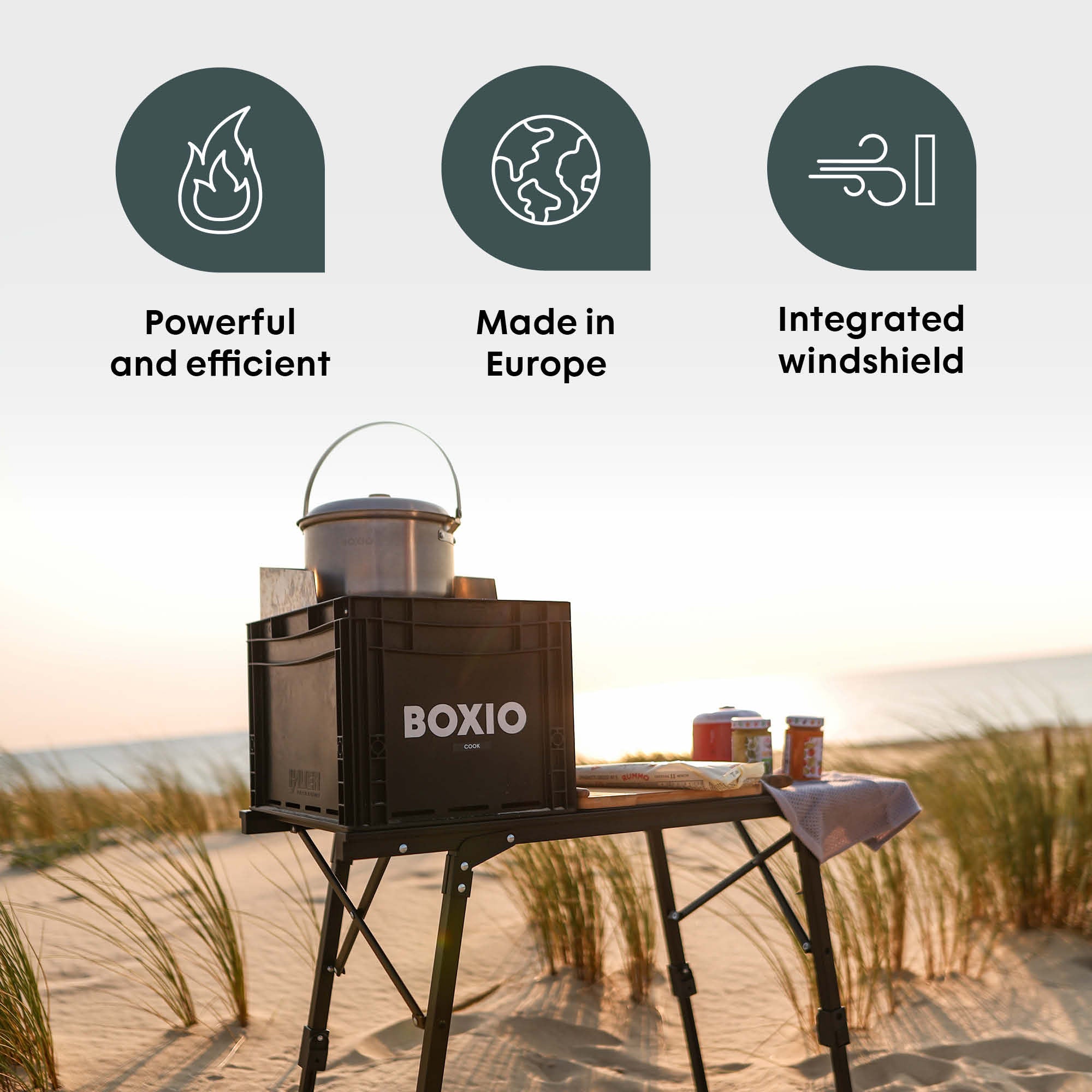 BOXIO COOK PLUS I Premium Camp Stove with Cookware