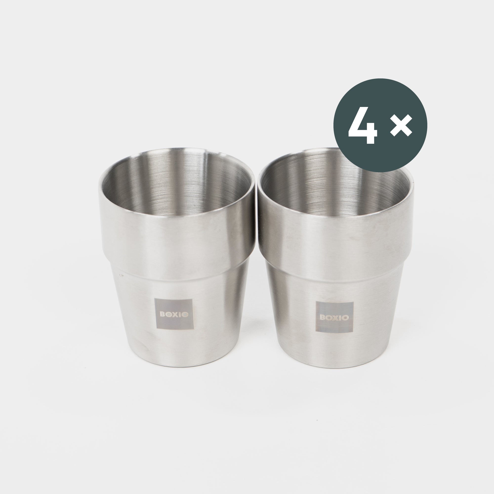 BOXIO CUP I Set of four stackable stainless steel cups