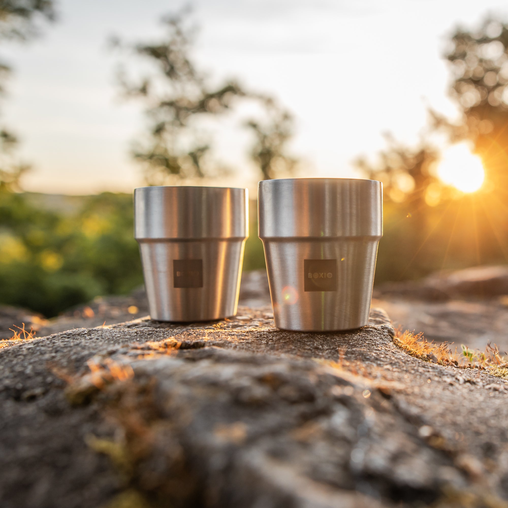 BOXIO CUP I Set of four stackable stainless steel cups