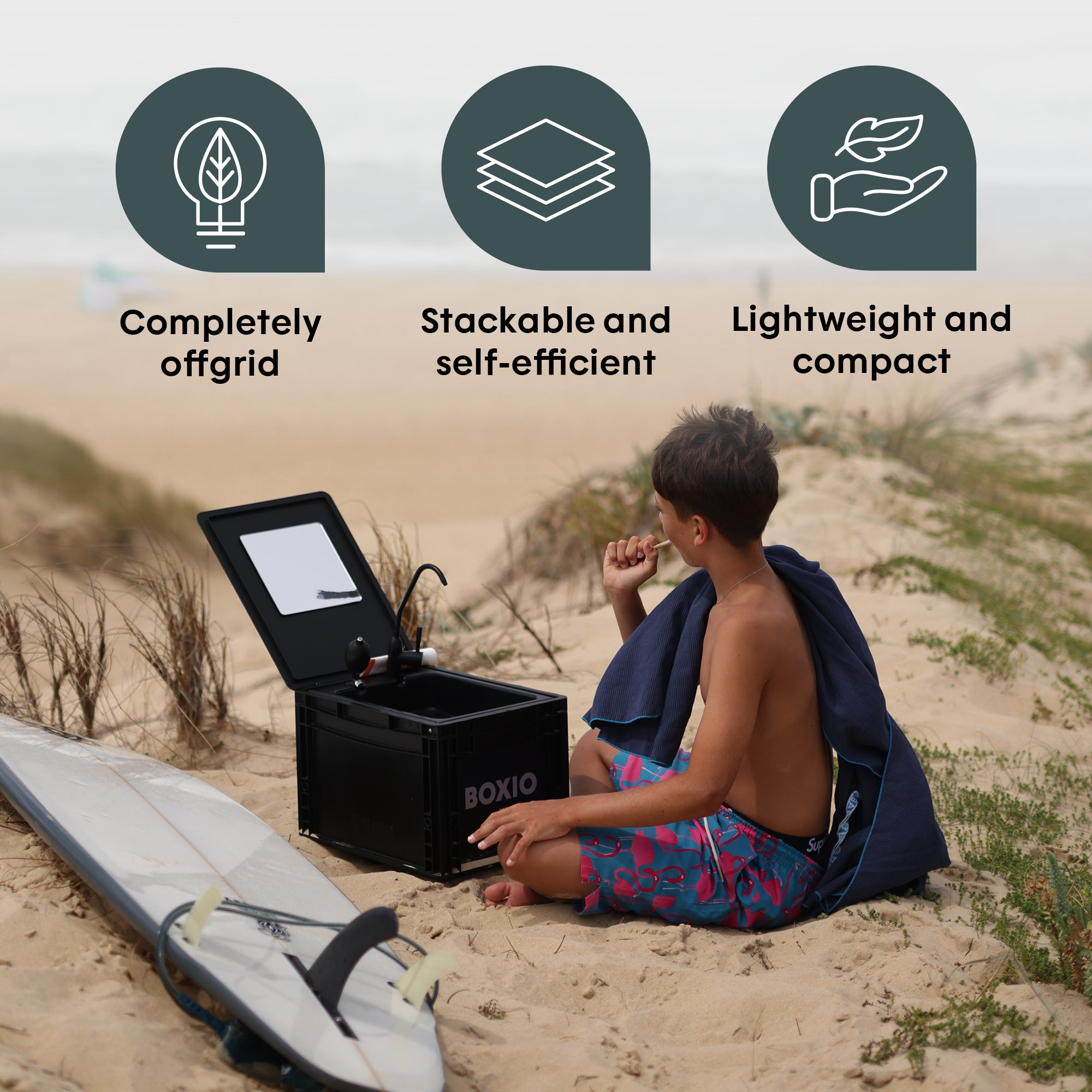 WASH XL PLUS I Mobile camping sink with shower