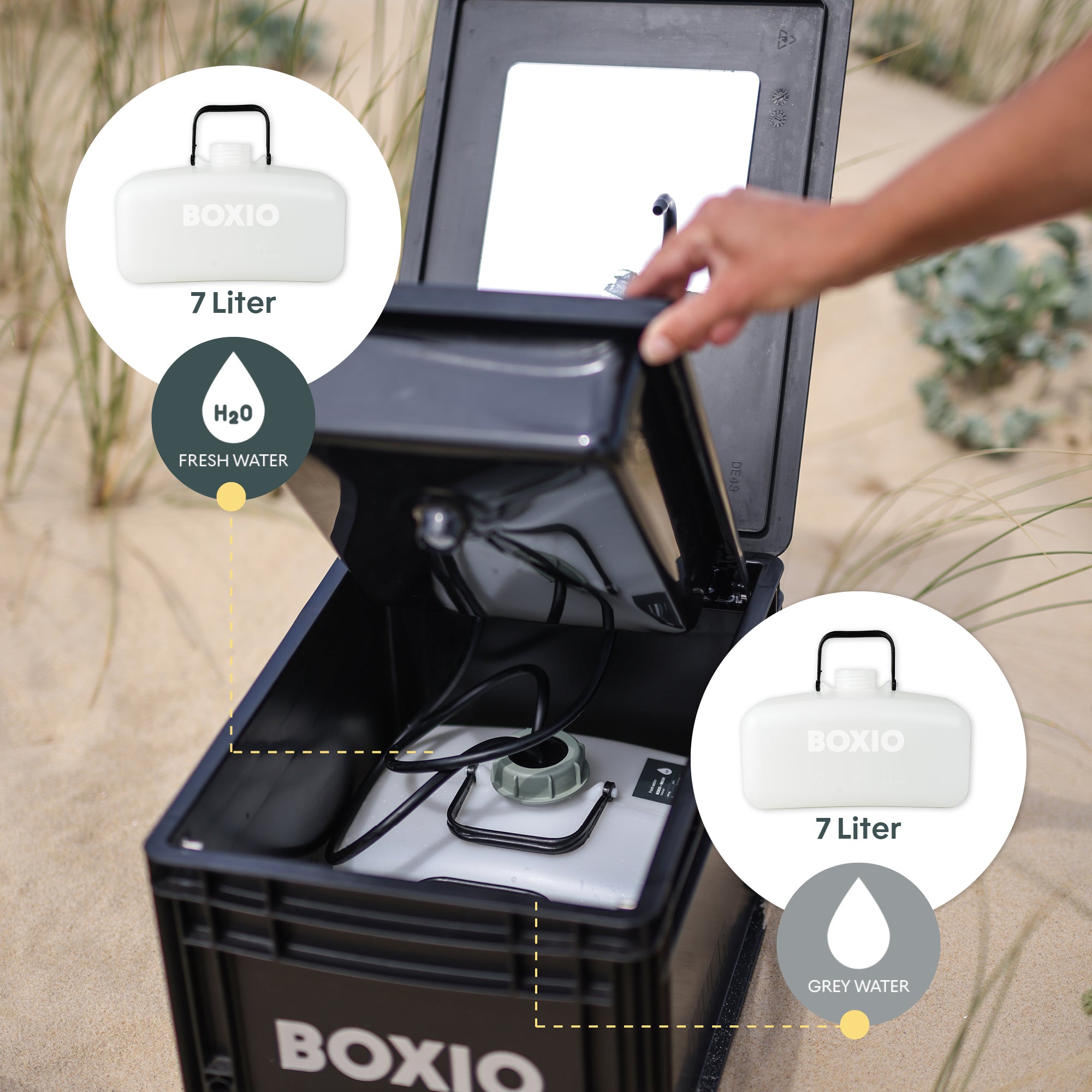 WASH XL PLUS I Mobile camping sink with shower